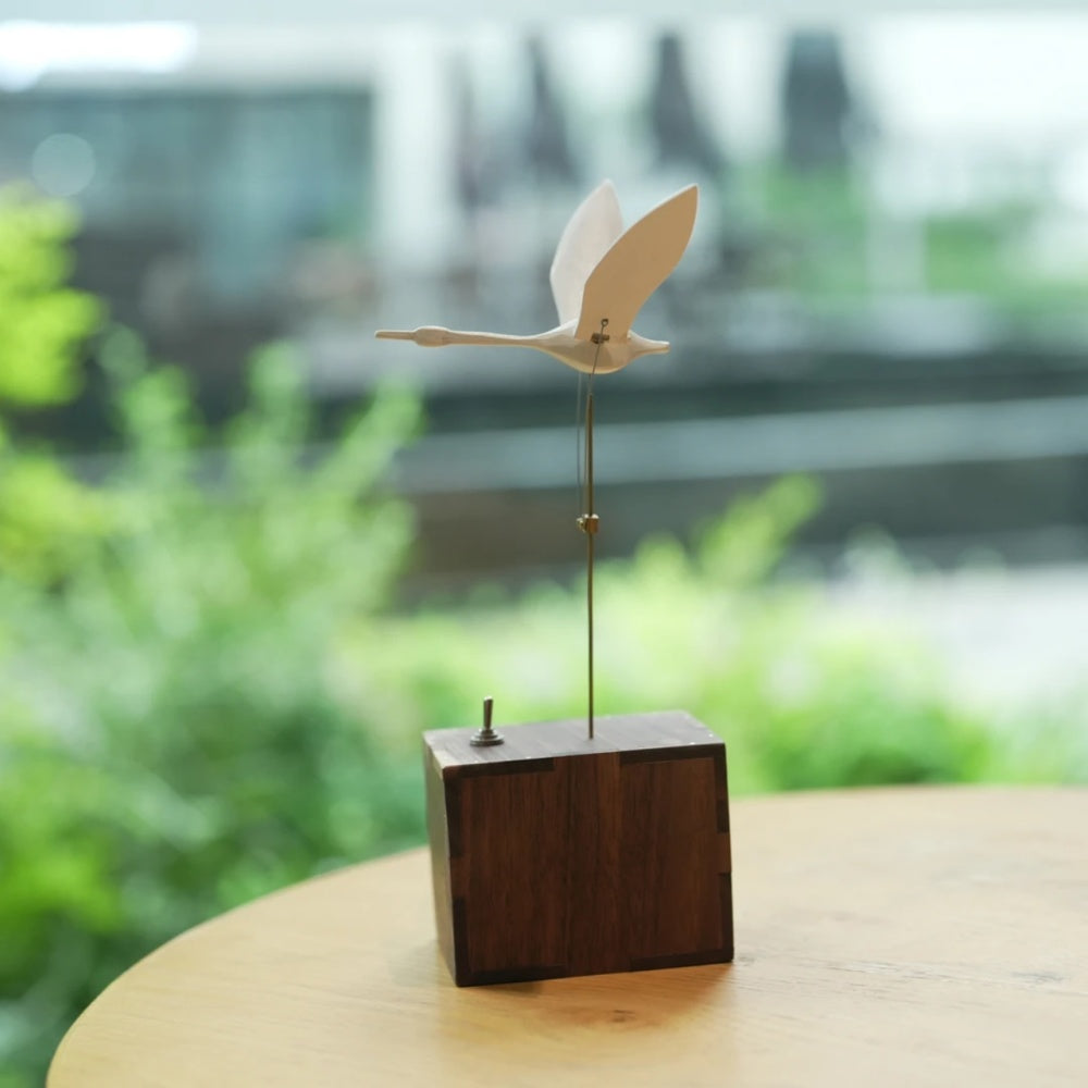 WoodMomont Handcrafted Walnut Swan Automaton