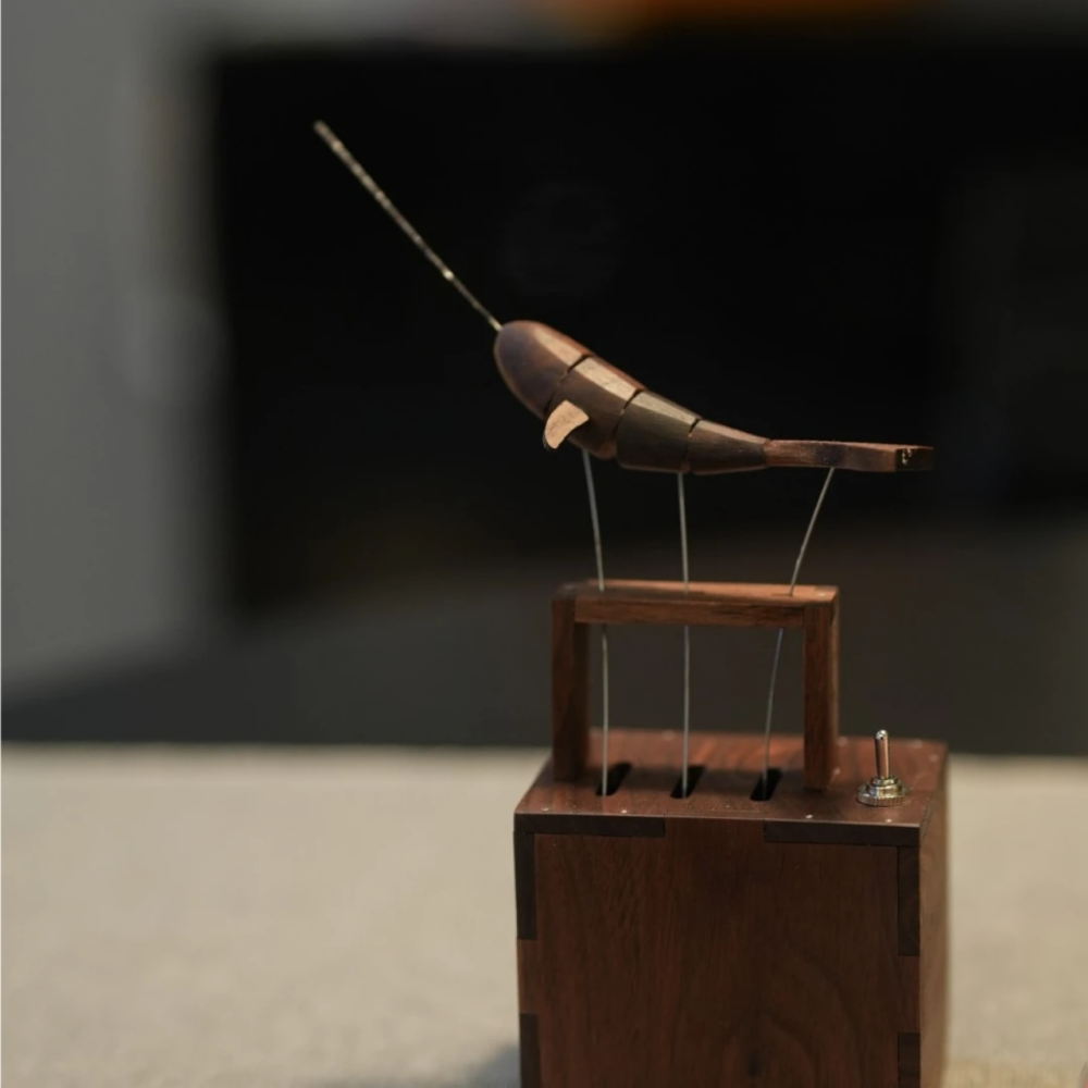 WoodMoment Handcrafted Walnut Whale Automaton