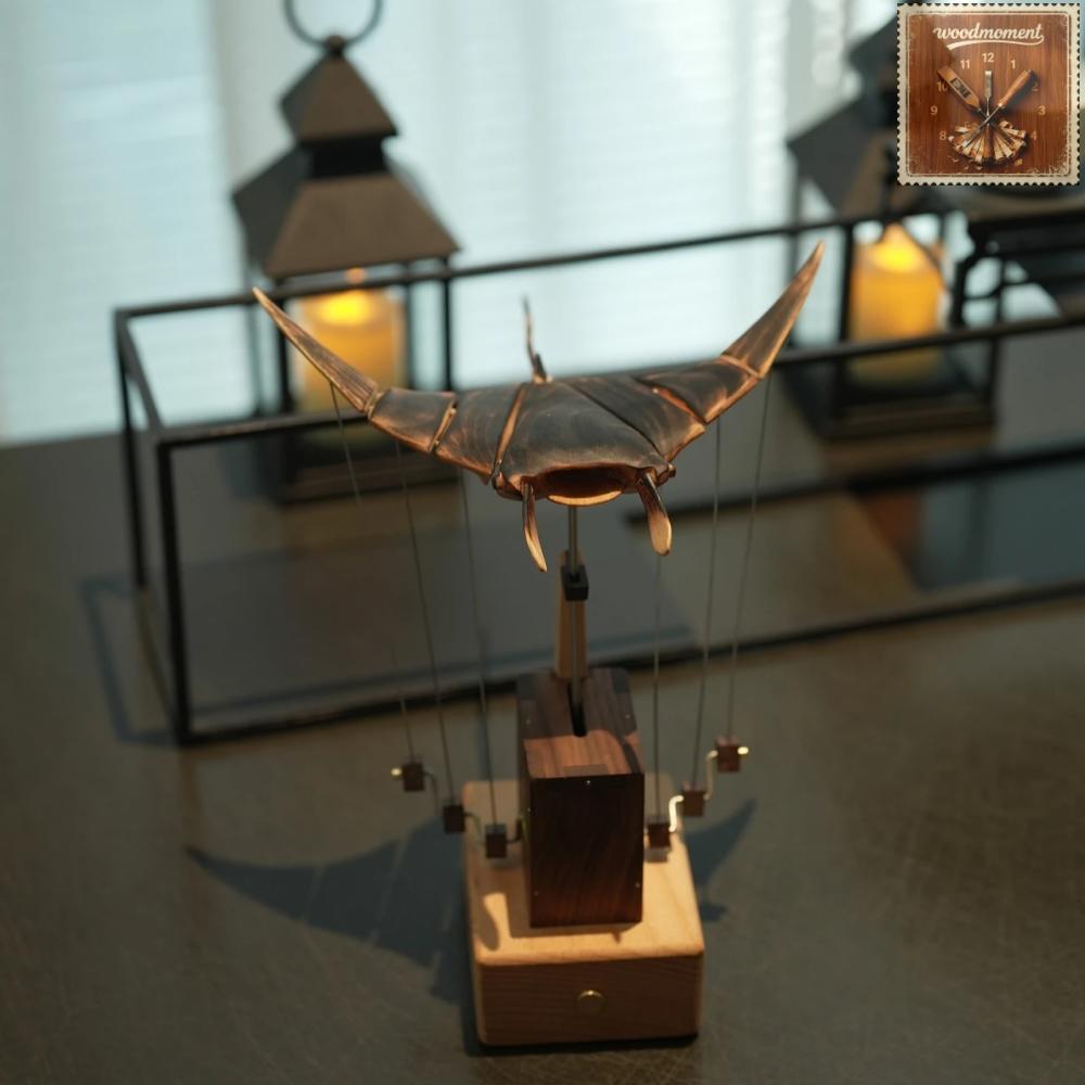 WoodMoment Handcrafted Wooden Manta Ray Automaton