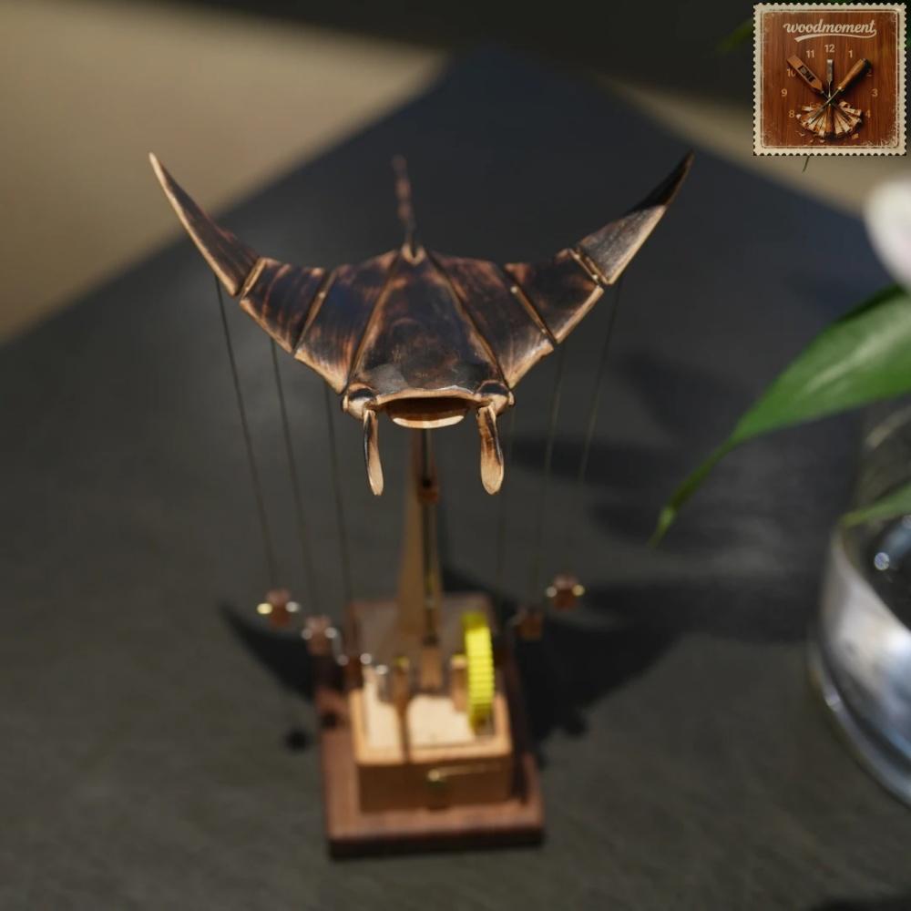 WoodMoment Handcrafted Wooden Manta Ray Automaton