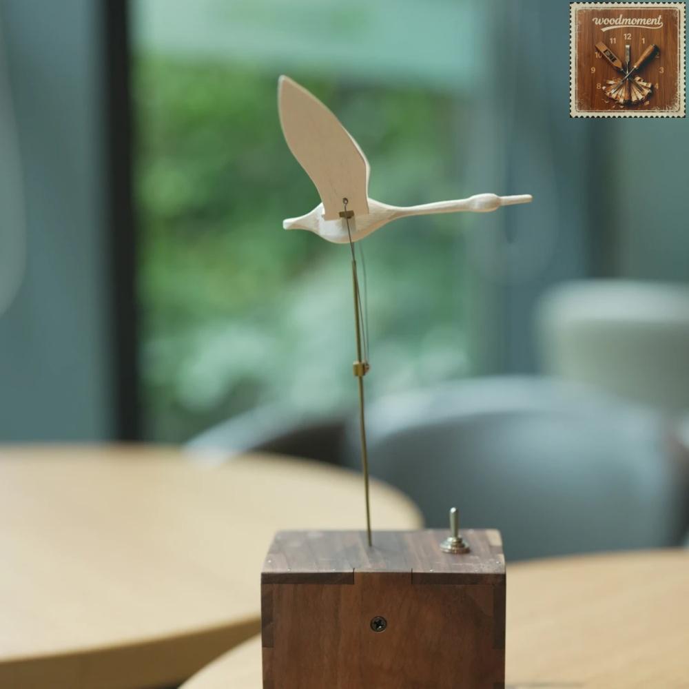 WoodMomont Handcrafted Walnut Swan Automaton