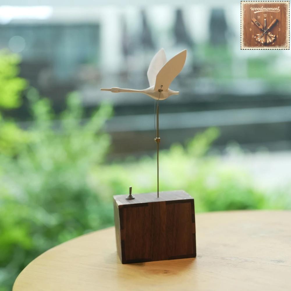 WoodMomont Handcrafted Walnut Swan Automaton