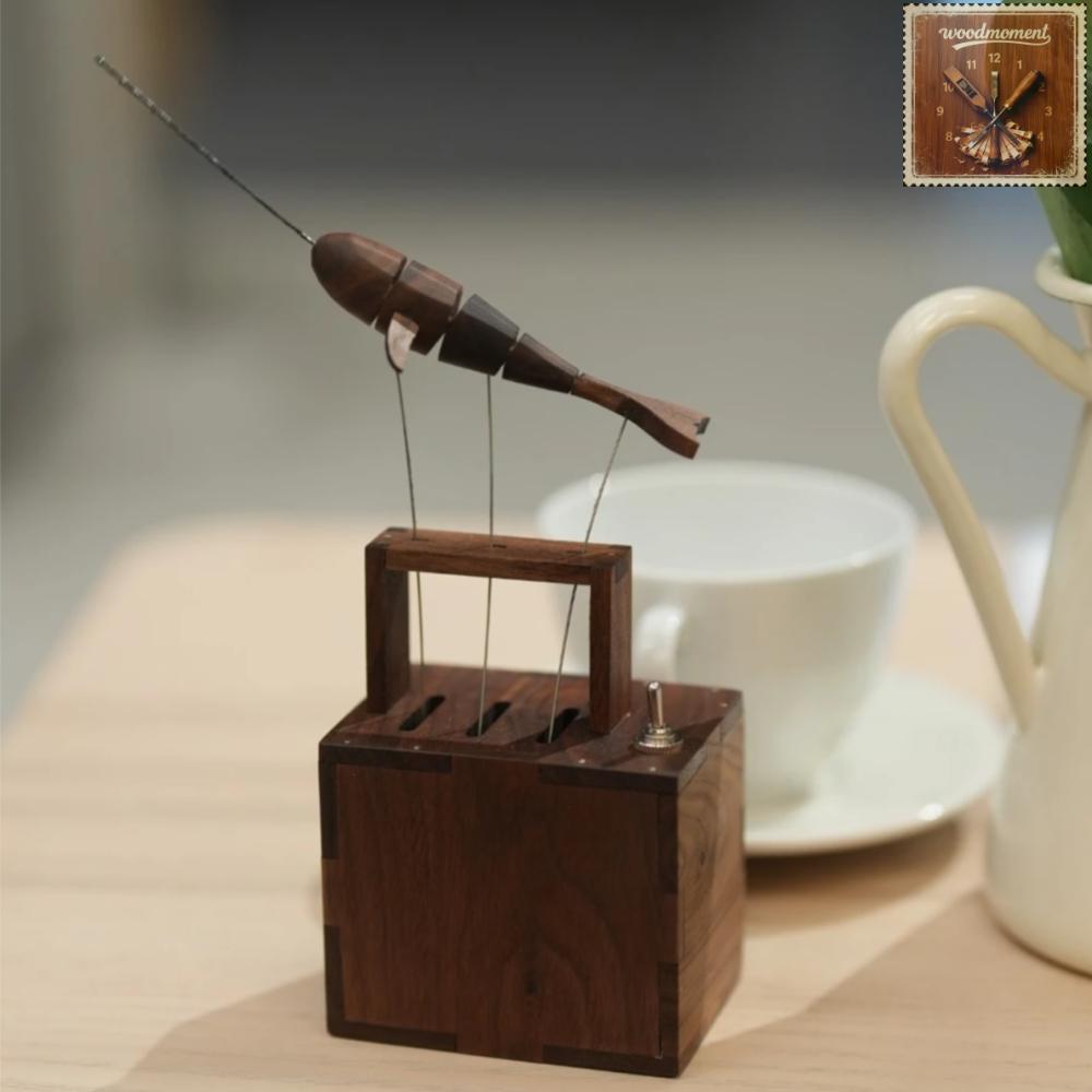 WoodMoment Handcrafted Walnut Whale Automaton