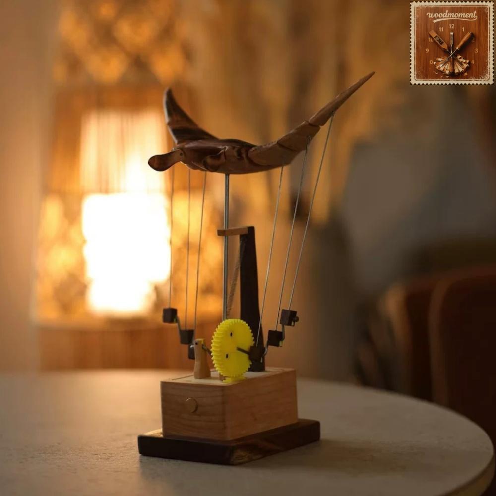 WoodMoment Handcrafted Wooden Manta Ray Automaton