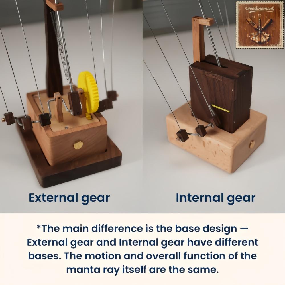 WoodMoment Handcrafted Wooden Manta Ray Automaton